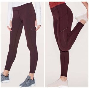 Lululemon Speed Up Tight *Full-On Luxtreme 28" In Black Cherry Size 4